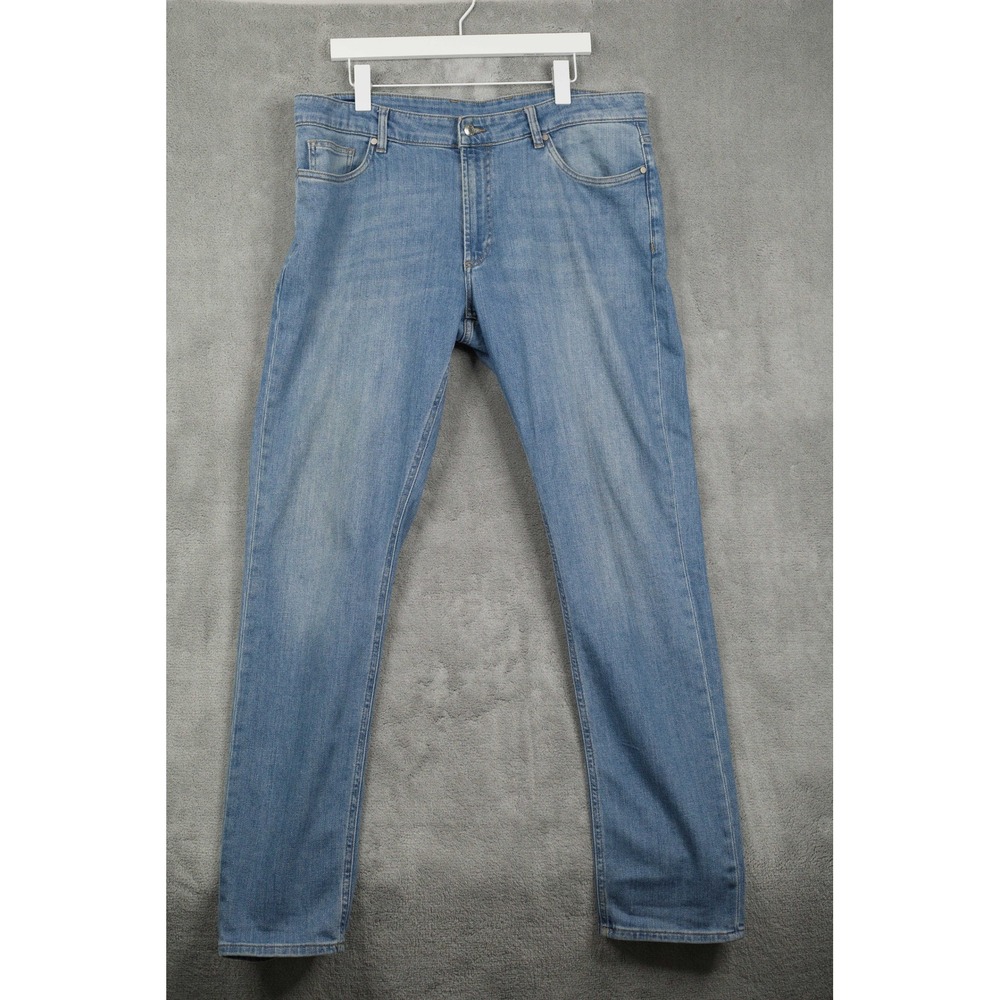 PETER MILLAR Straight Leg Stretch Denim Jeans Classic Casual Blue Sz 38x34